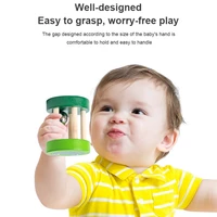 1pcs baby wooden cage rattles toy montessori musical hand bell instruments shaking handbell toys intellectual educational toys