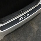 Наклейки на задний бампер автомобиля из углеродного волокна для Nissan Micra защитная пластина БАГАЖНИКА АВТОМОБИЛЯ защитные наклейки аксессуары для украшения автомобиля