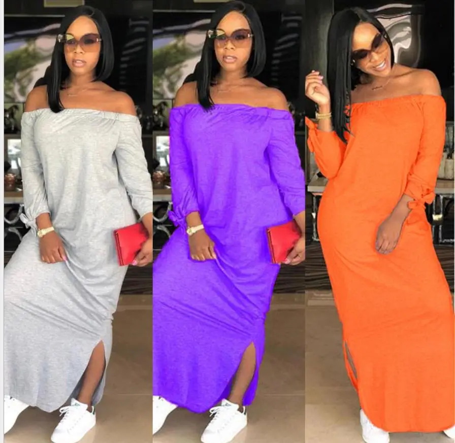 Новинки для женщин с открытыми плечами slash шеи модные Боковым Разрезом тонкие