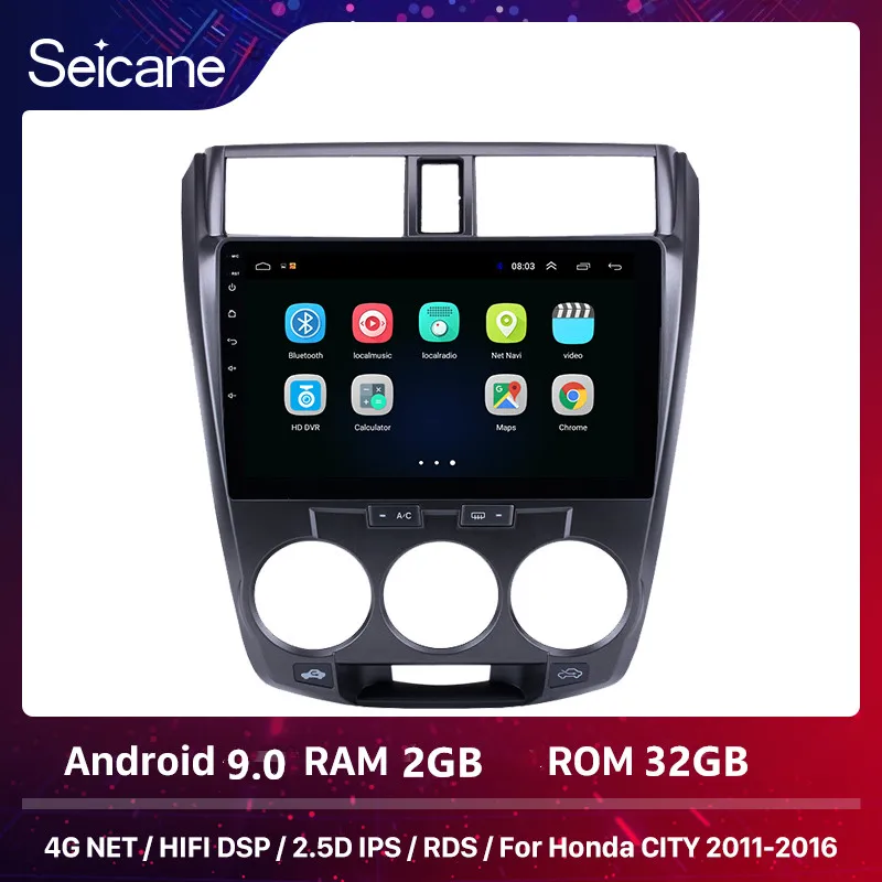 Seicane Android 9 0 2DIN 10 1 &quotавтомобильное радио GPS навигация FM WIFI для 2011-2015 2016 Honda CITY