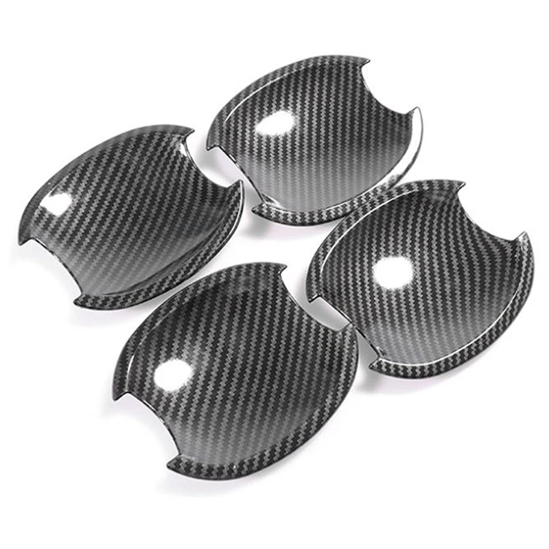 

Углеродное волокно автомобиля дверные ручки чаши Крышка отделка рамы дверные ручки декоративные наклейки автомобильные аксессуары для FORD ...