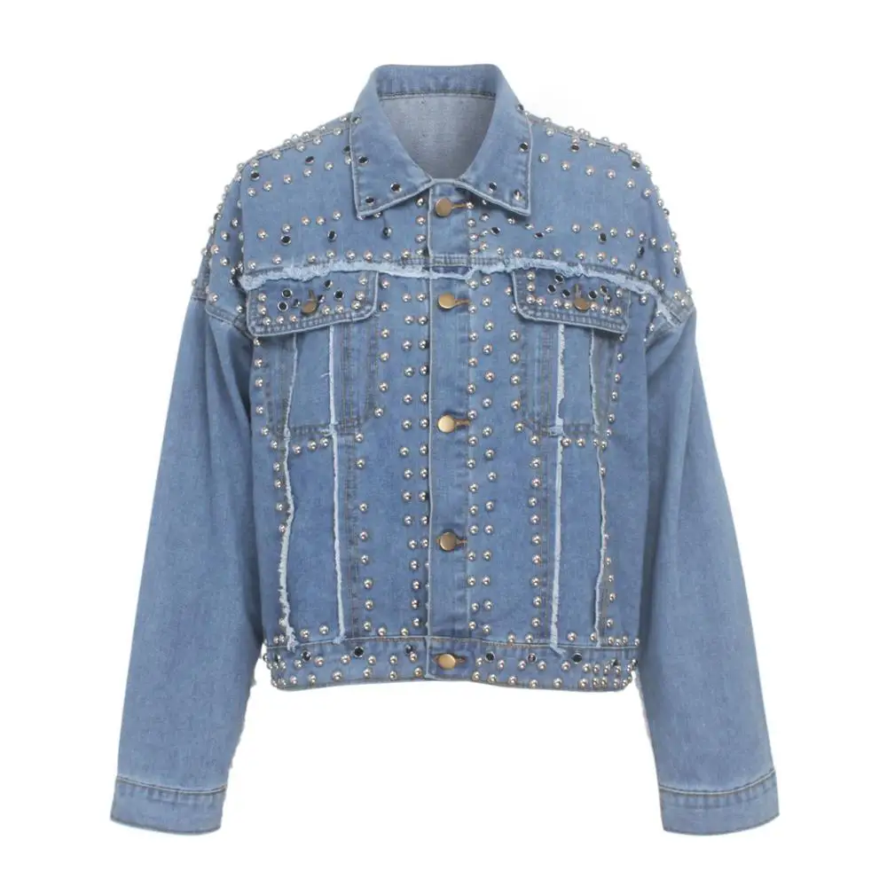 

Женская джинсовая куртка в стиле панк, короткая облегающая куртка с длинным рукавом, Джинсовая Верхняя одежда в уличном стиле
