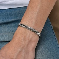 21cm couple bracelet stainless steel bracelet silver embossed wide chain diy with combination bracelet simple gifts for friends