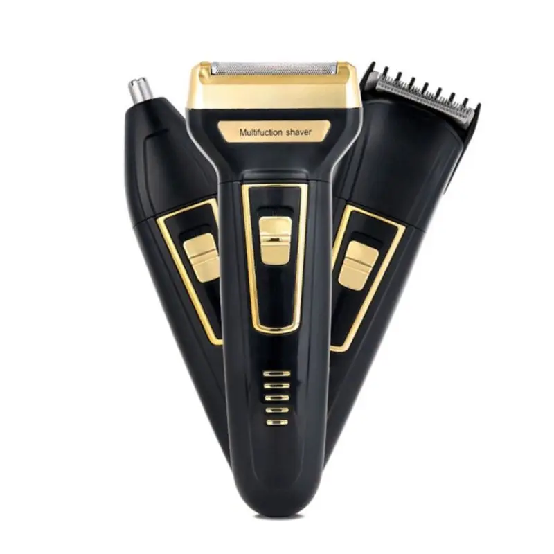 

Cordless Electric Shavers Hair Clippers Rechargeable Nose Hair trimmer Waterproof 3 In 1 Rotary Razor for men Wet Dry