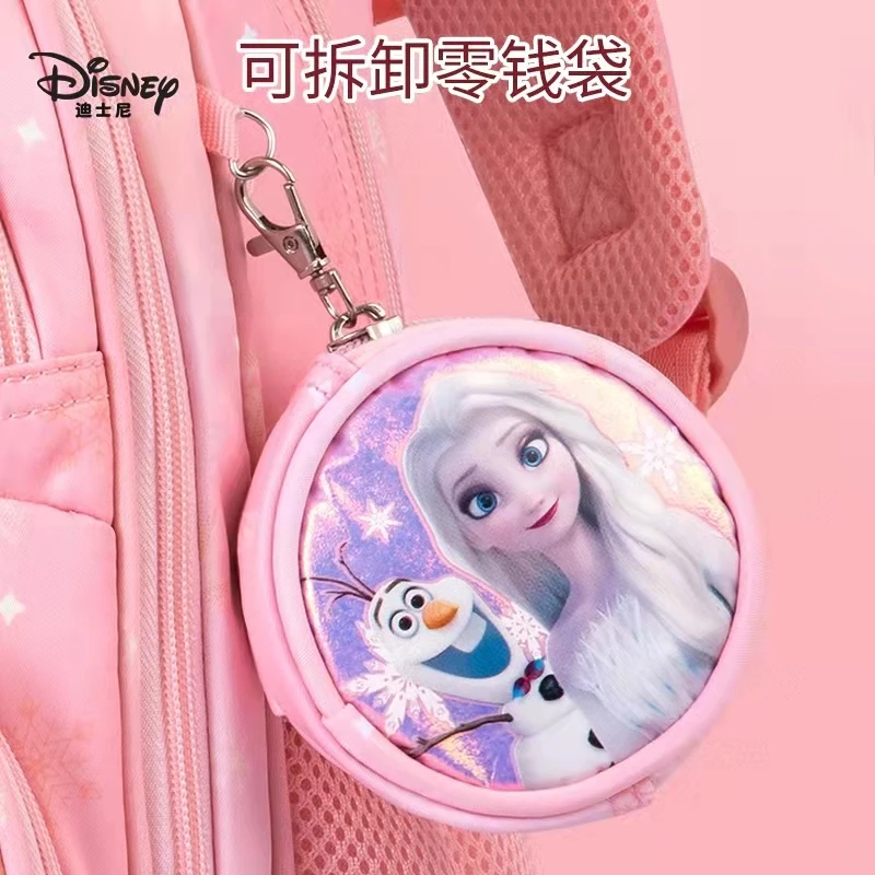 Disney Frozen School Bag For Girls Elsa Anna Primary Student Shoulder Orthopedic Backpack Grade 1-5 Large Capacity Gift Mochila