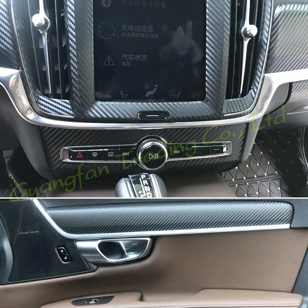 Для Volvo S90 2017-2020 автомобильный Стайлинг 3D/5D углеродное волокно интерьер