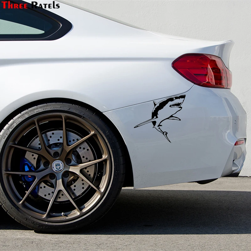 

Three Ratels FTZ-230 cool SHARK Vinyl Decal Funny Animal Fish Window Decoration Car Sticker