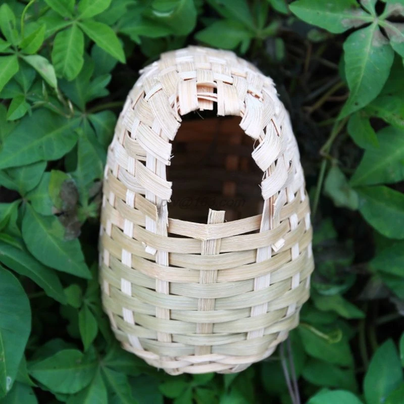 Натуральное бамбуковое Птичье домик ручной работы Finch Hideout клетка игрушка