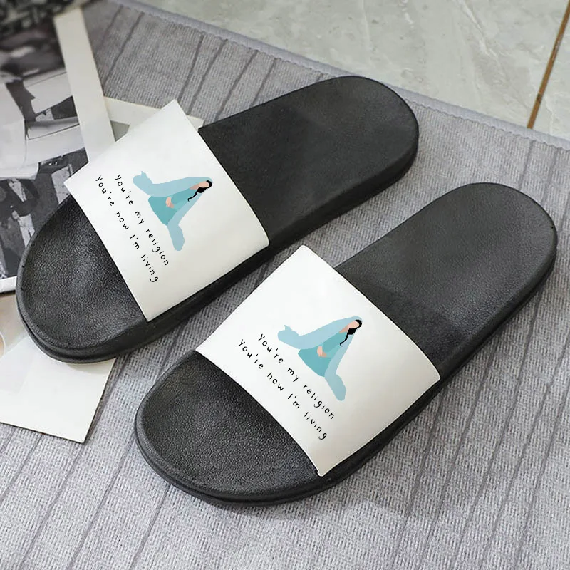

2021 New Fashion Slippers For Lady Girls Aesthetic Pattern Beach Slides Home Slippers Slip on Sandals Korean fashion style Flip