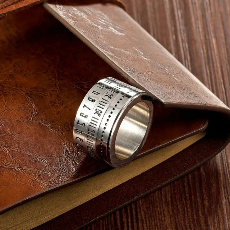 Кольцо из нержавеющей стали с широким циферблатом черное кольцо для мужчин
