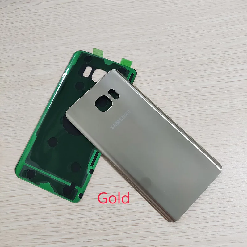 Gold samsung Galaxy Note5 Примечание 5 задняя Батарея крышка 3D Стекло Корпус Крышка для samsung Примечание 5 дверь задняя крышка чехол Замена - Цвет: Gold