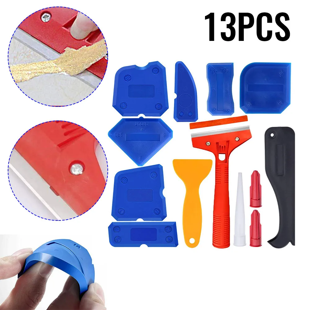 

13Pcs Caulking Tool Kit, Silicone Sealant Finishing Smoothing Removal Tools Hand Tools Caulking Tool