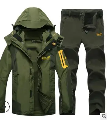 6 Winter Ski Suit for Men Fleece Warm Windproof Waterproof Skiing Suits Snowboarding Set Male Outdoor Ski jacket+Softshell Pant - Цвет: 6