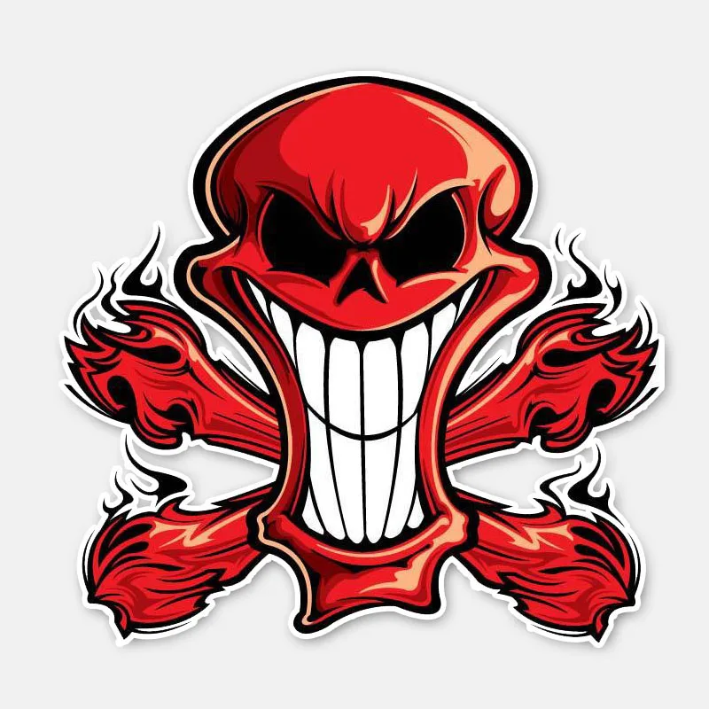 

Interesting Car Motorcycle Stickers Car Body Killing Skull Fire Motorcycle Decal Waterproof Windshield Accessories PVC 13 X 13cm