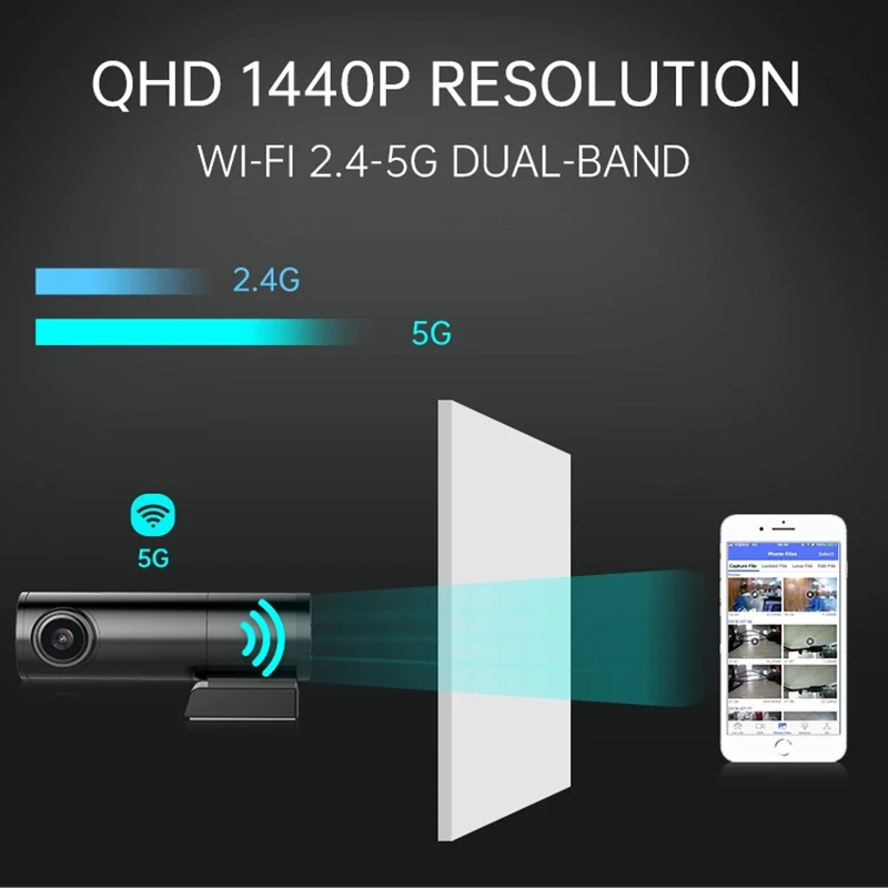 2K мини видеорегистратор Автомобильный IOS & Android подключение к приложению