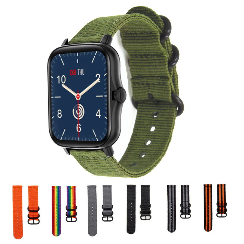 

20mm Canvas Nylon Strap For COLMI P8 Plus/P8 Plus GT Wristband Sport Watchband For COLMI P8 Mix/P8 BR/P12/P9/P8 Bracelet Ремешок