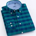 100% хлопок мужские рубашки Новинка; футболки дизайн супер высокое качество оксфорды Мужская рубашка с длинным рукавом Тонкий 4XL Повседневная рубашка для мужчин в клетку