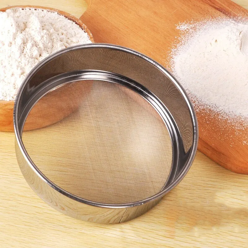 

0.28mm Stainless Steel Mesh Flour Sifter 15cm Dia Pastry Icing Sugar Shaker Sieve Cup Baking Tool Kitchen Accessories