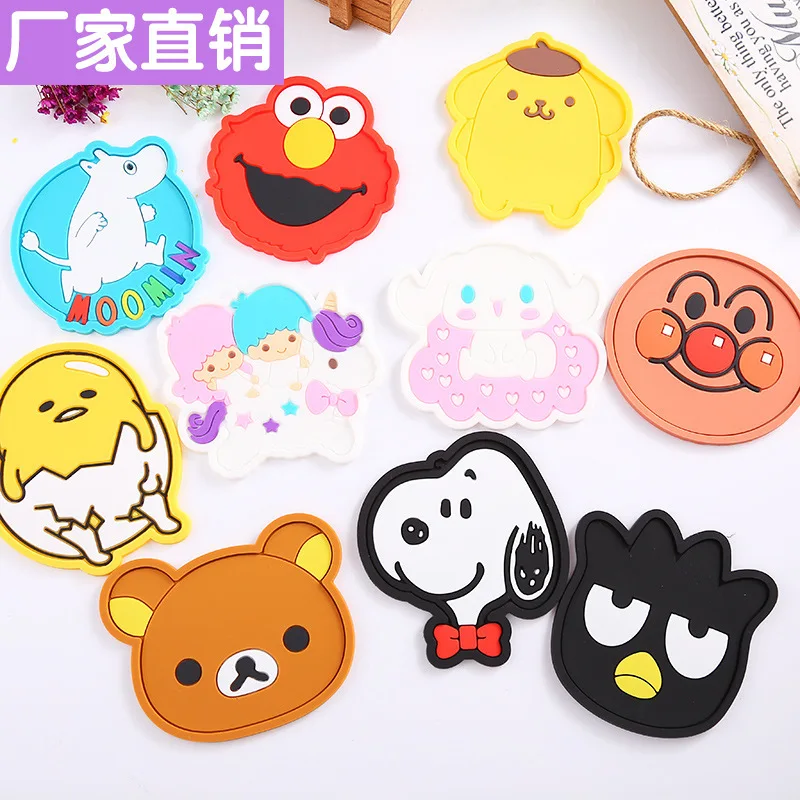 

Korean creative cartoon silicone coaster non-slip heatproof placemat insulation pad silicone placemat coasters