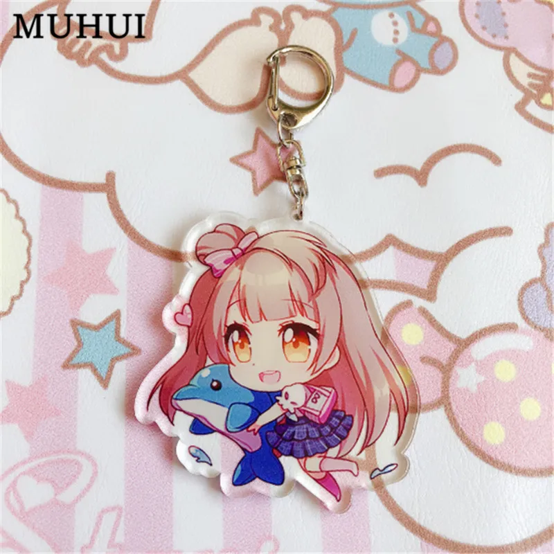 

Anime LoveLive Keychain Love Live Kotori Minami Nico Sleepy Girl Acrylic Keyring Women Bag Jewelry Gift llavero