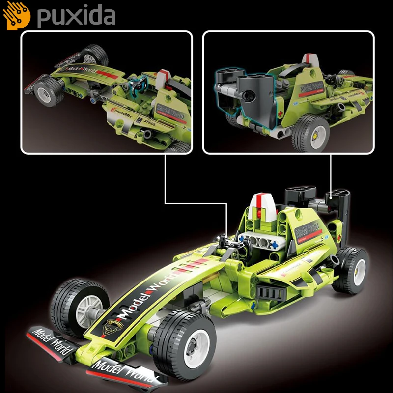 

Детали автомобиля Puxida T1004, зеленая формула, 226 шт.