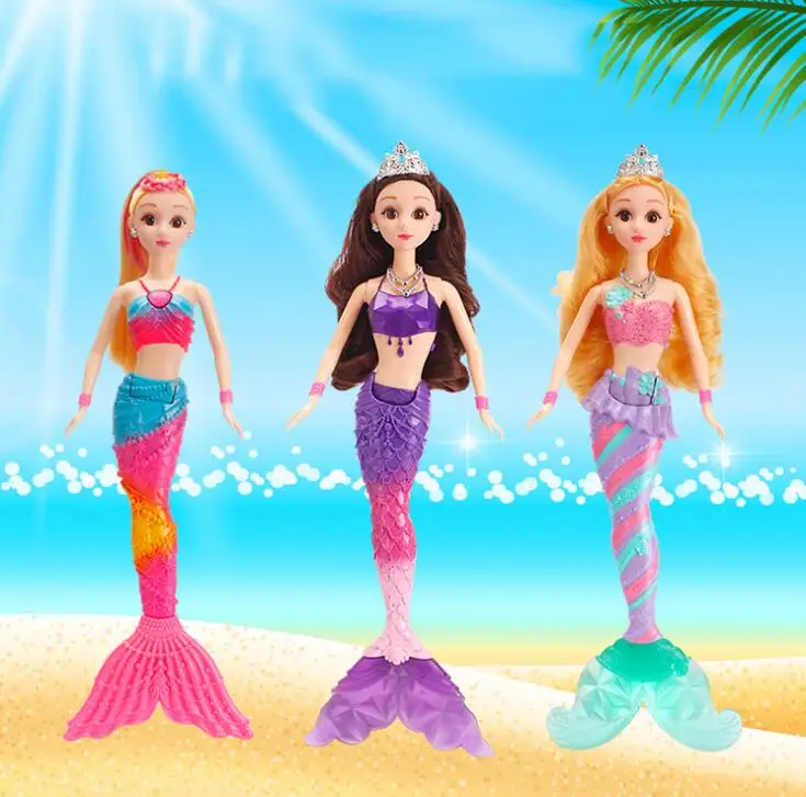 Кукла русалка с радужными огнями игрушка для девочек подарок на день рождения