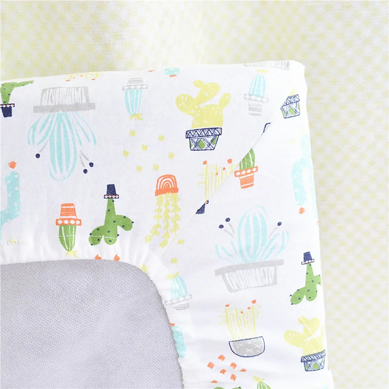 100см хлопковая кроватка простыня Мягкая дышащая детская наматрасник мультфильм
