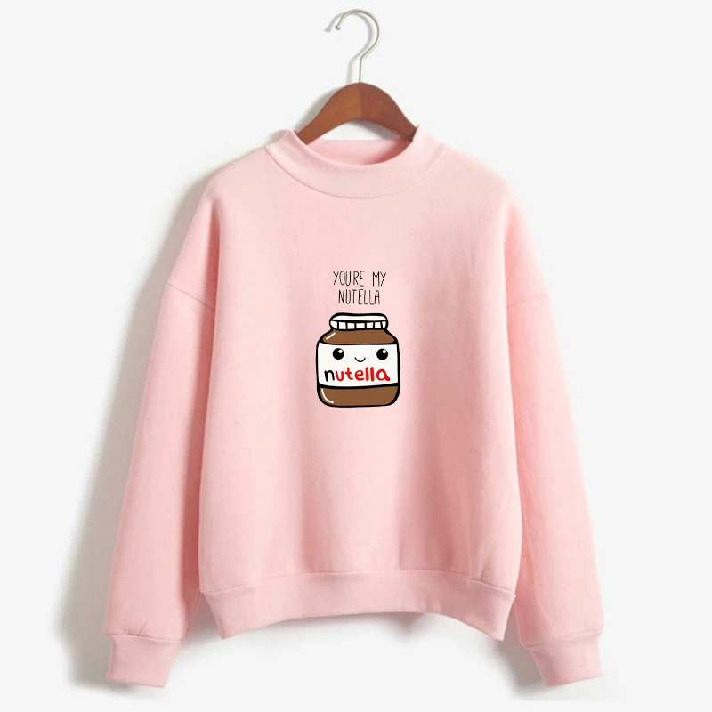 Женские толстовки в стиле Харадзюку корейские модные милые с принтом You Are My Nutella