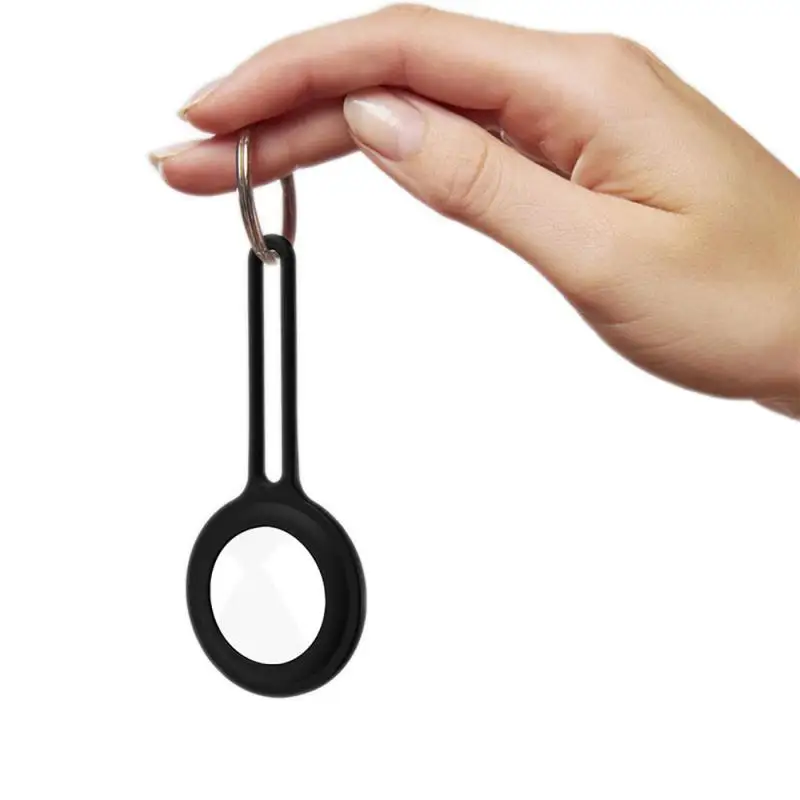 

Suitable For Apple Airtags Locator Protection Cover Silicone Anti-lost Device Keychain Protective Plastic Shell Metal Ring Soft