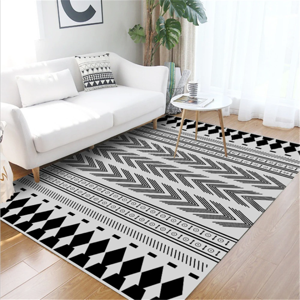 Черный белый полиэстеровый коврик с рисунком в виде поцелуя из пузырей для