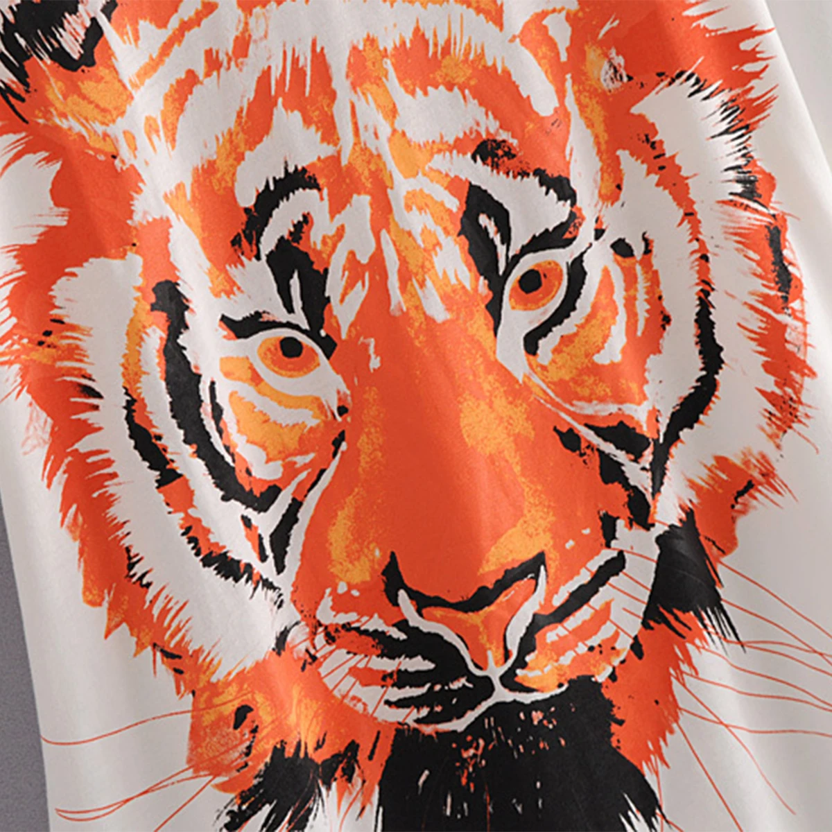 

Vintage Oversize Tiger Tee Shirt Women 2021 Summer Short Sleeve Slouchy Loose T Shirt Femme Casual Streetwear Cotton Tops Chic