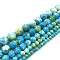 natural blue white colorful rain jaspers stone round loose beads for diy bracelet accessories jewelry making 4 6 8 10 12mm