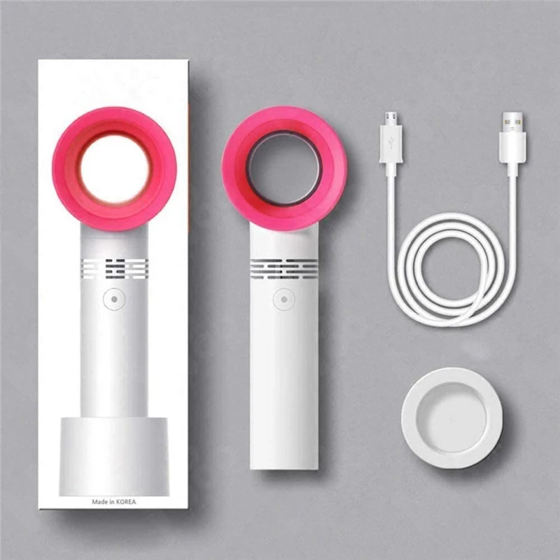 

Summer Mini Handheld Fan USB Charging Cooler Ultra-quiet Portable Small Bladeless Fan LED Cooling Fans for Travel Outdoor Office