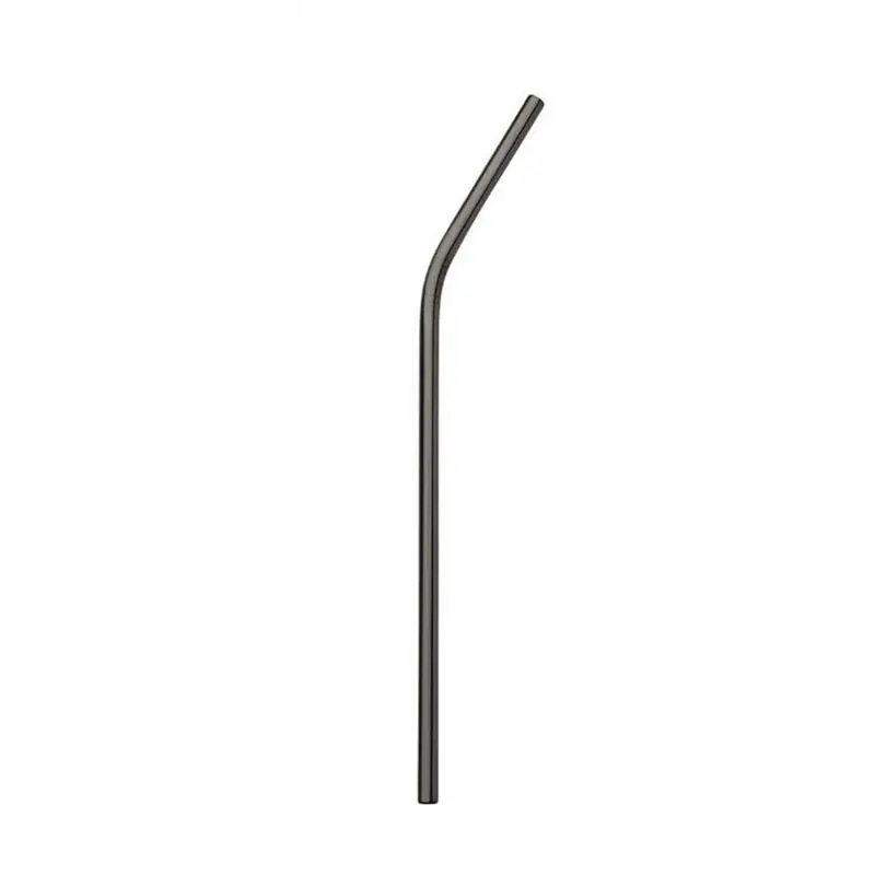 Urijk Reusablew Drinking Straw Colorful Straw Silicone Sleeve With Clear Brush Bar Supplies Stainless Steel Straw High Quality - Цвет: black bending