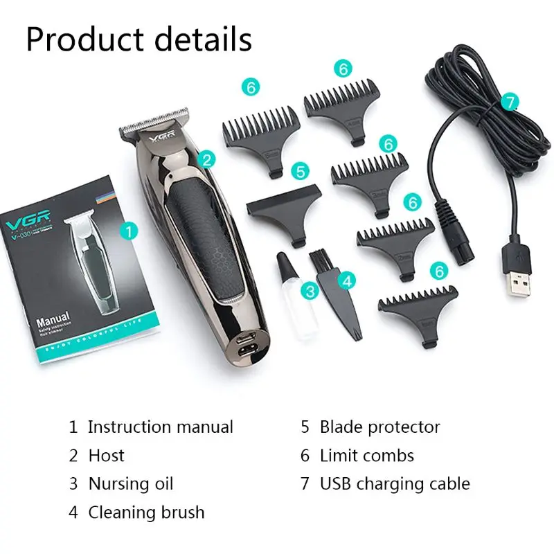 

Professional White Nick Engraving Cutter Head Hair Clipper Rechargeable Hair Trimmer Razor Electric Hair Clippers