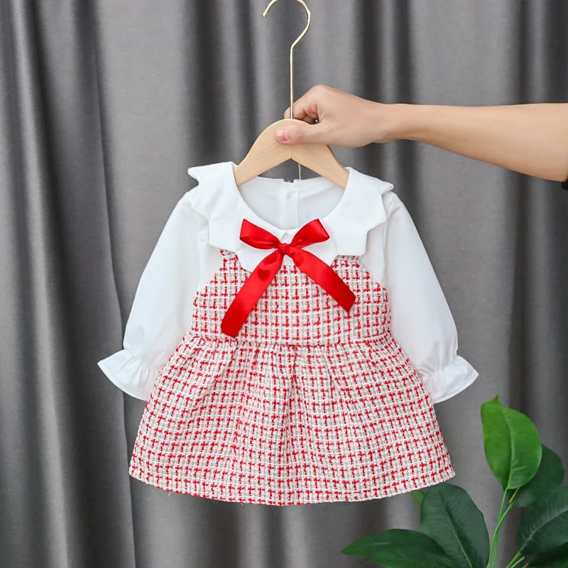 American White Birthday Cotton Cute Party Dress Toddler Baby Girl Spring Clothing платья для девочек Wholesale Princess Clothes