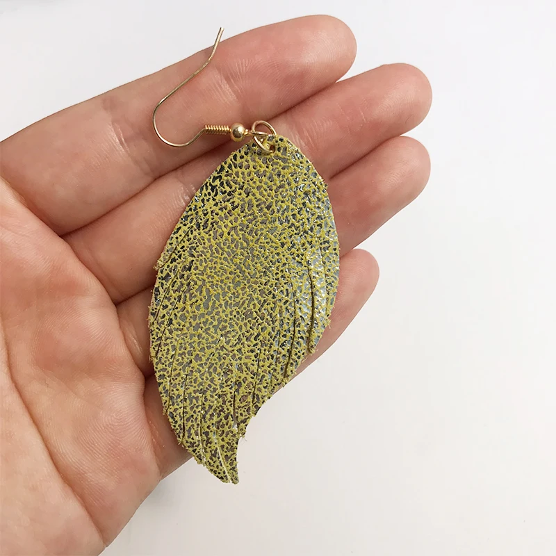 M & G модные блестящие серьги подвески из натуральной кожи с перьями элегантные