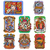 chinese god of wealth funny money idiom heat transfer patch iron on patches thermo stickers for clothing t shirt stickers