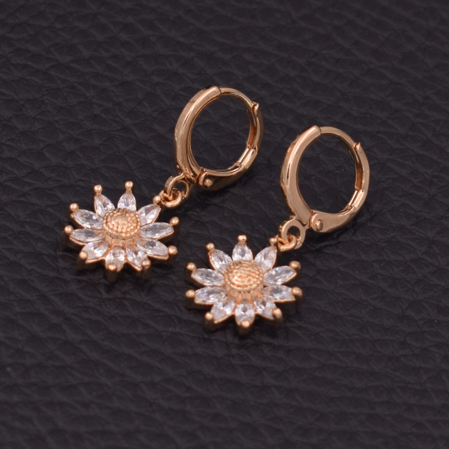 Модные Винтажные 585 розовое золото кристалл Бабочка кубический циркон простые