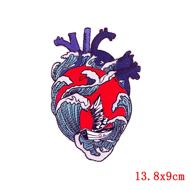 Нашивки с красными сердечками для одежды вышитые нашивки помощью утюга на