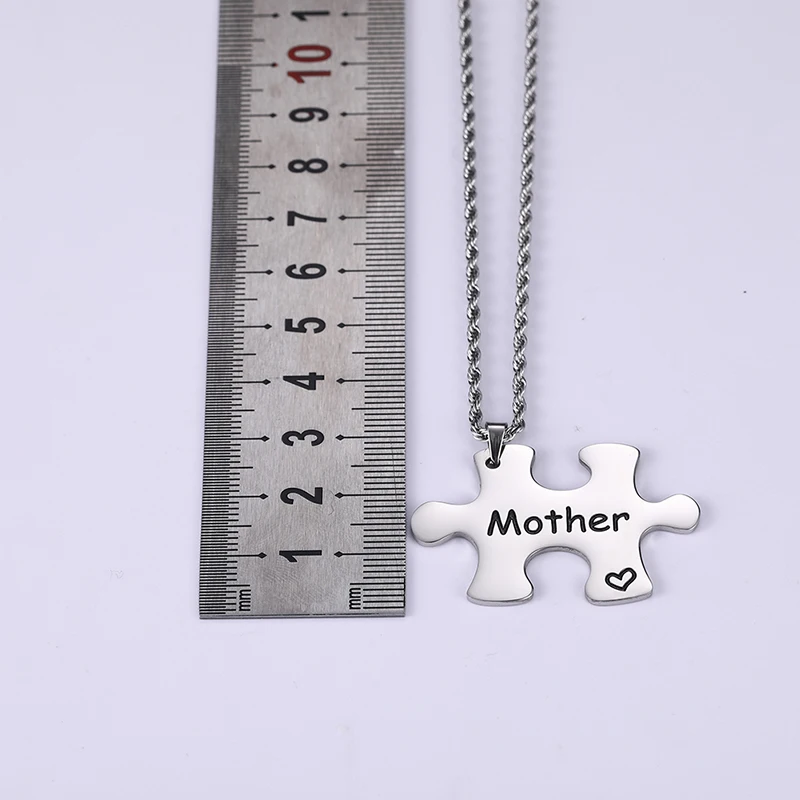 

Cazador Personalized Puzzle Pedant Necklace Custom Letters Necklace Stainless Steel Chain Necklace Unisex Couple Necklace Gift