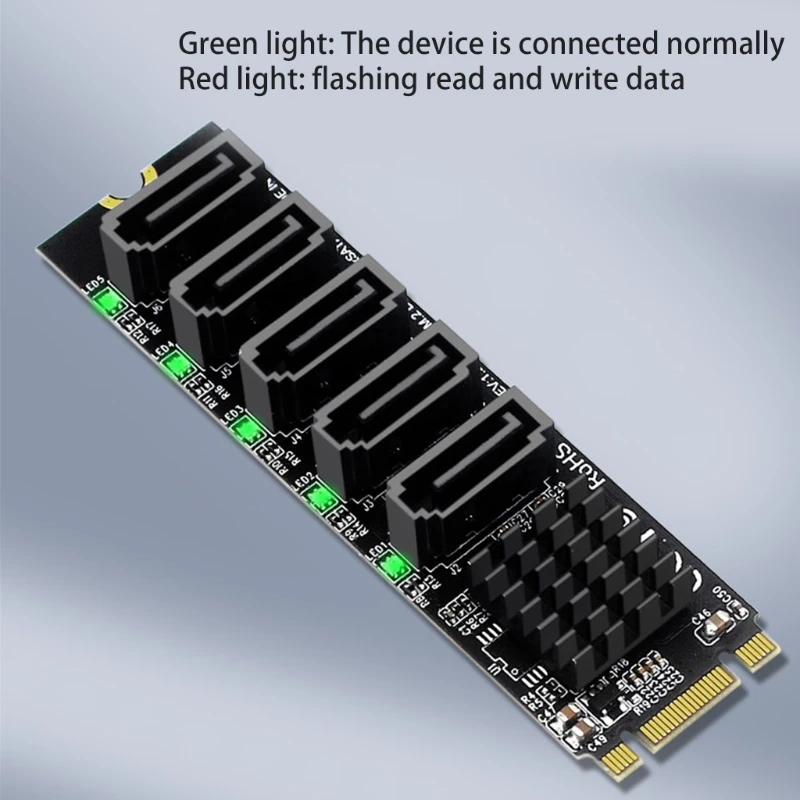 

M.2 B-Key Sata to SATA 3 6G SSD Adapter 5Ports Computer Expansion Adapter