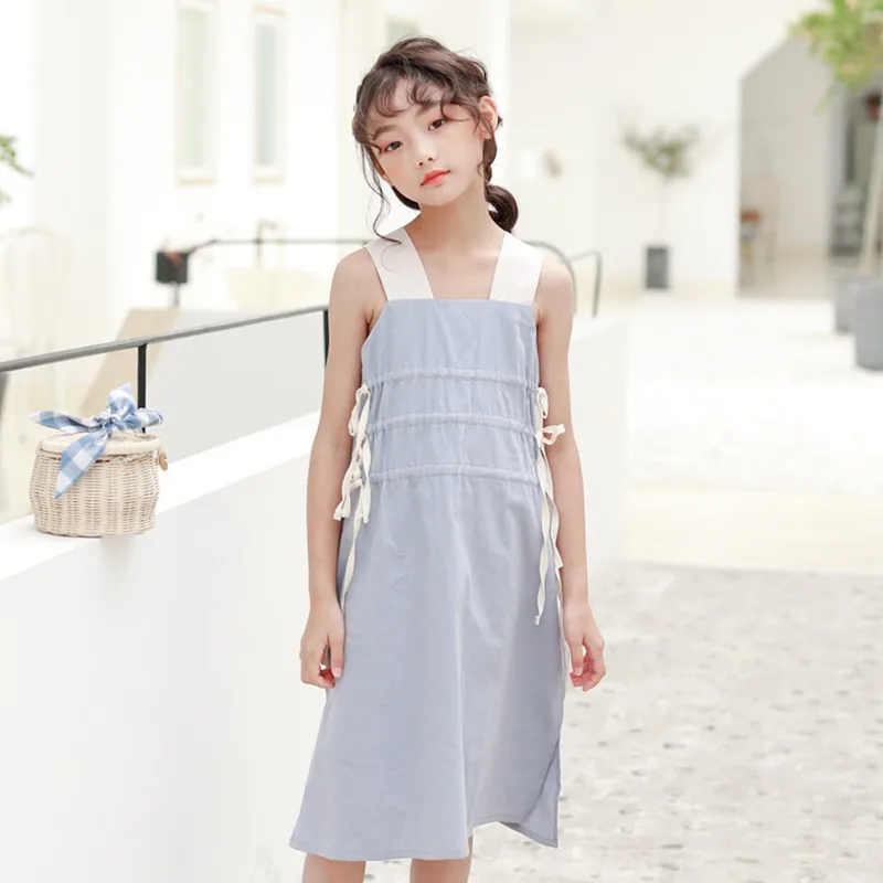 Детское летнее платье-жилет без рукавов для девочек-подростков от 6 до 16 лет