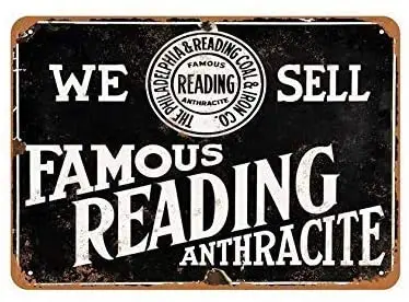 

We Sell Reading Anthracite Retro Vintage Tin Metal Sign 8" x 12"