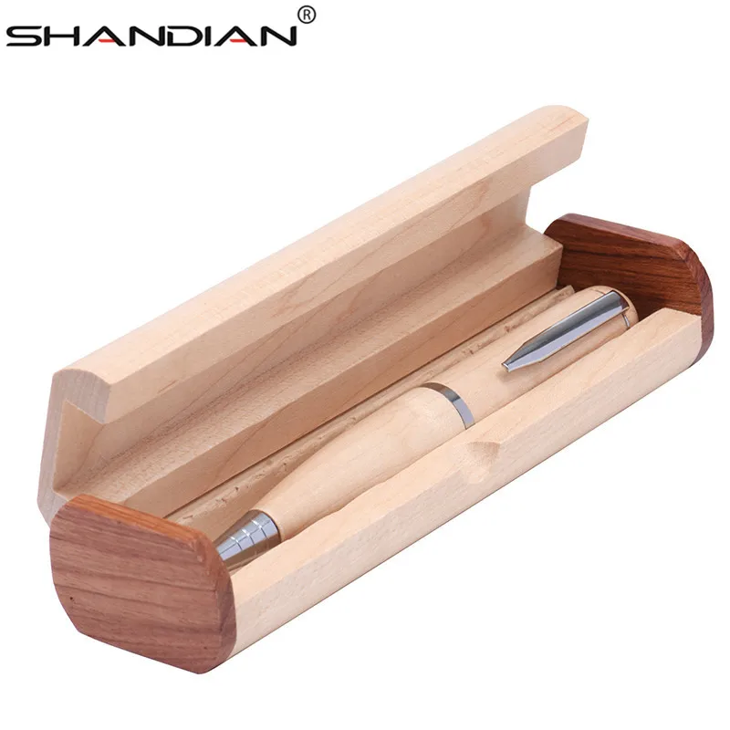 Ручка шариковая SHANDIAN деревянная с подарочной коробкой флэш накопитель usb флеш 4