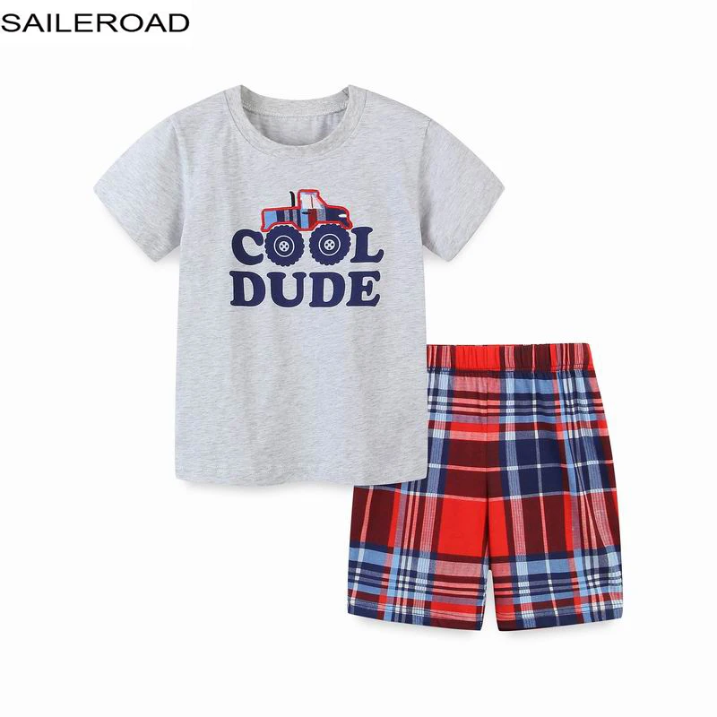 Комплект детской одежды SAILEROAD костюмы с акулами летняя футболка для мальчиков + - Фото №1