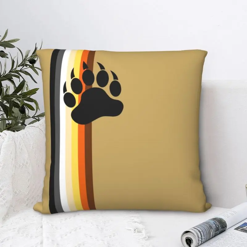 Модная наволочка "Гей-подушка с медвежьей лапой" с флагом ГЛБТ, декоративная подушка ЛГБТ-лесбиянка 40x40 см для гостиной.