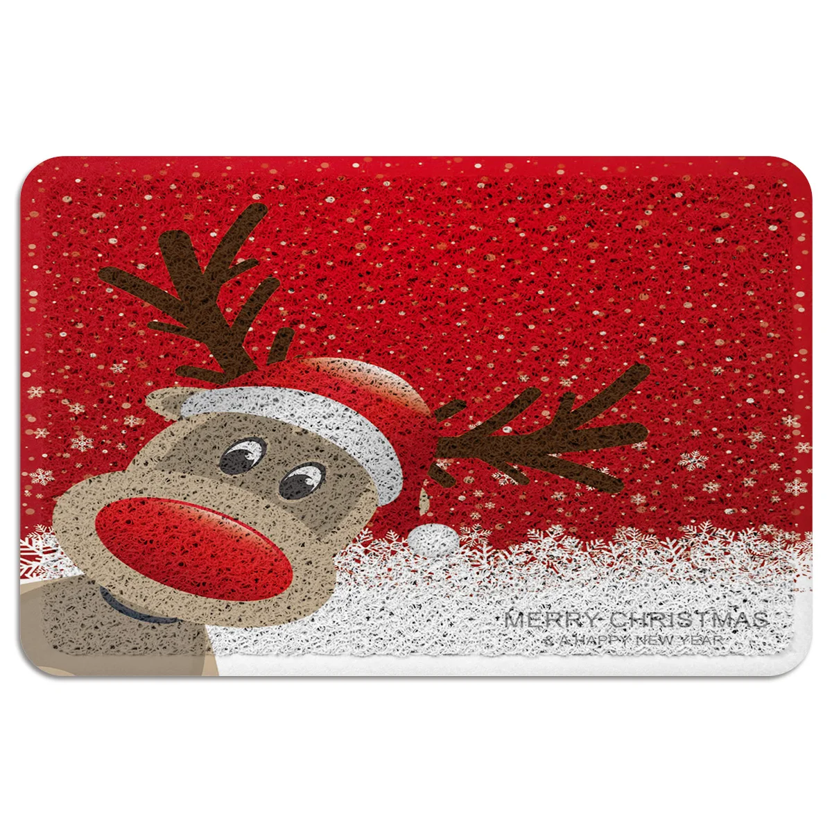 Рождественский милый коврик для двери с лосем пылеудаляющий провод петля ног