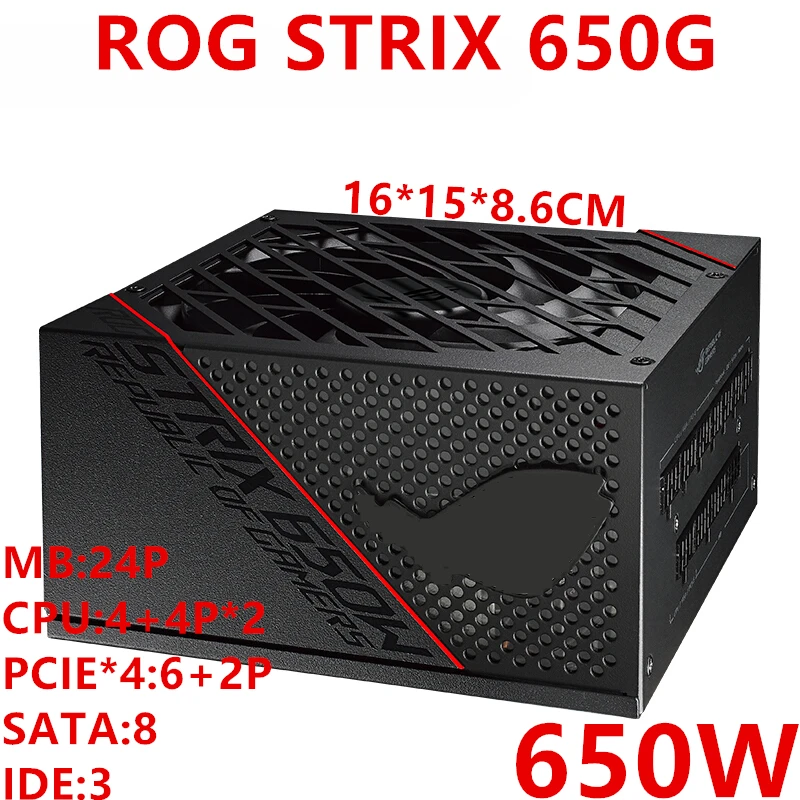 

Новый оригинальный блок питания для Asus Full модульный 80plus Gold 650 Вт, Импульсный блок питания ROG STRIX 650G