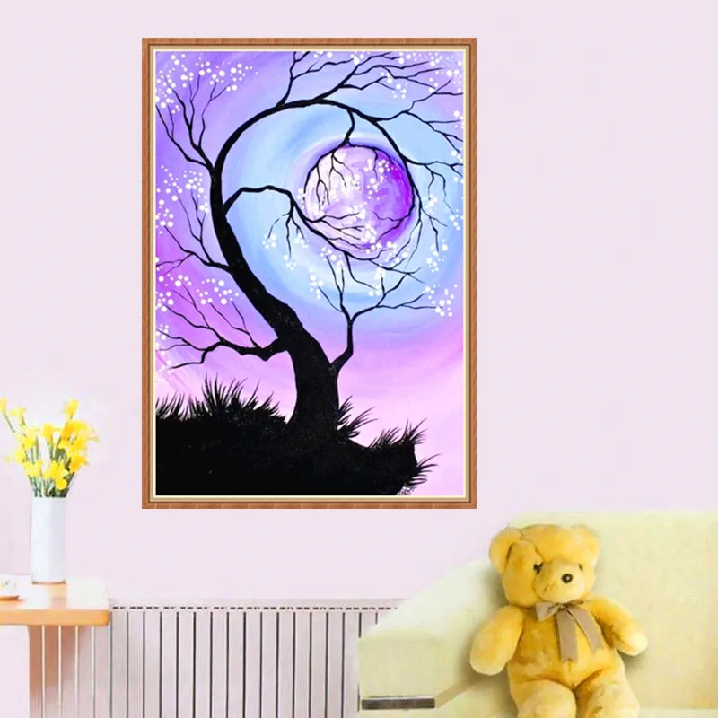 5D Сделай Сам Алмазная искусство цвета с рисунком дерева вышивка крестиком